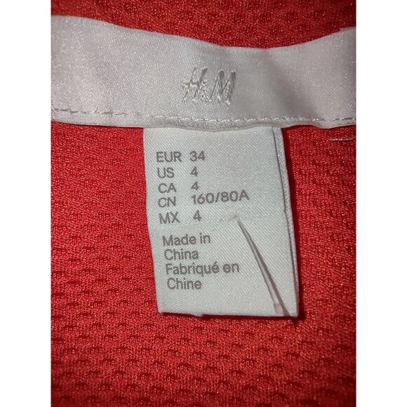 H.M. Women's Open Front Jacket Small Orange Polyester Fall Winter Semi-Formal - Picture 4 of 5